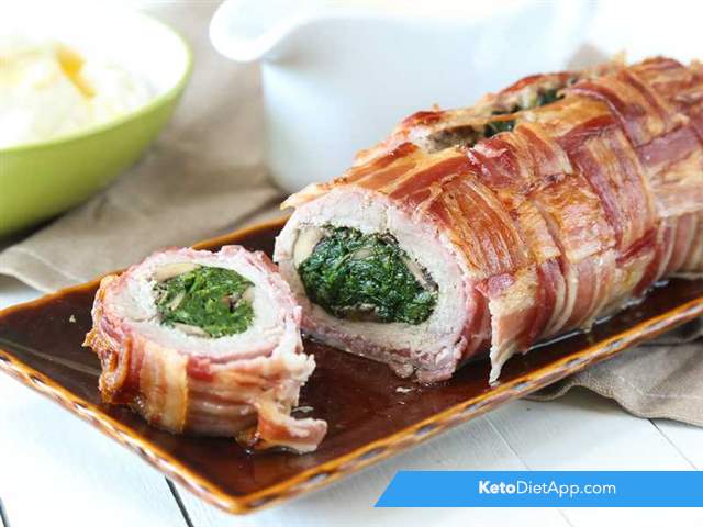 Bacon-wrapped pork tenderloin
